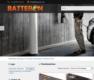 Batteron Shop - Alemán online tienda que ofreciendo baterías - www.batteron.de